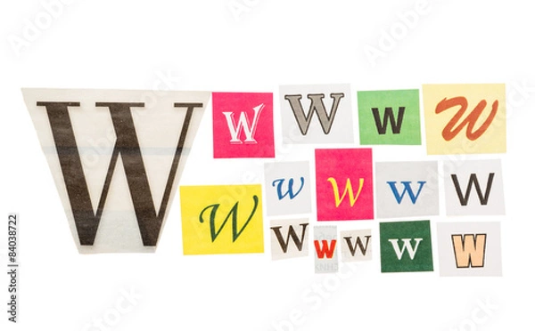 Obraz Letters W from newspapers