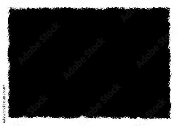 Obraz Horizontal grunge textures, rectangle frame, black dirty texture. brush stroke