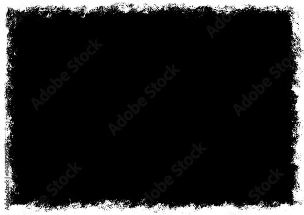 Obraz Horizontal grunge textures, rectangle frame, black dirty texture. brush stroke