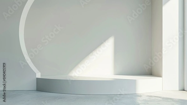 Obraz Clean white space with a large empty area and a smooth background.