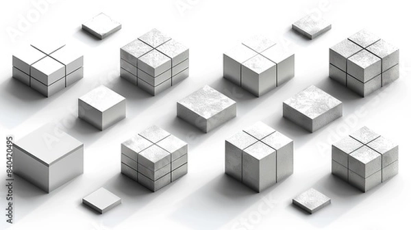 Fototapeta overlay shadow effects on an isolated white background realistic modern drop shadows on various angles sizes and directions modern set perspective isometric front set.image illustration