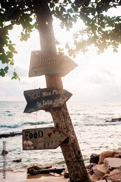 Obraz sign on the beach