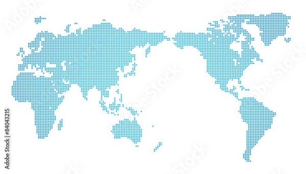 Fototapeta Mapa świata, materiał kropki, okrągła kropka