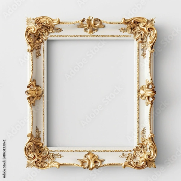 Obraz classic empty golden frame for mockup.