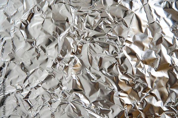 Fototapeta Generative ai on theme of beautiful texture metal creasy foil, design natural abstract background