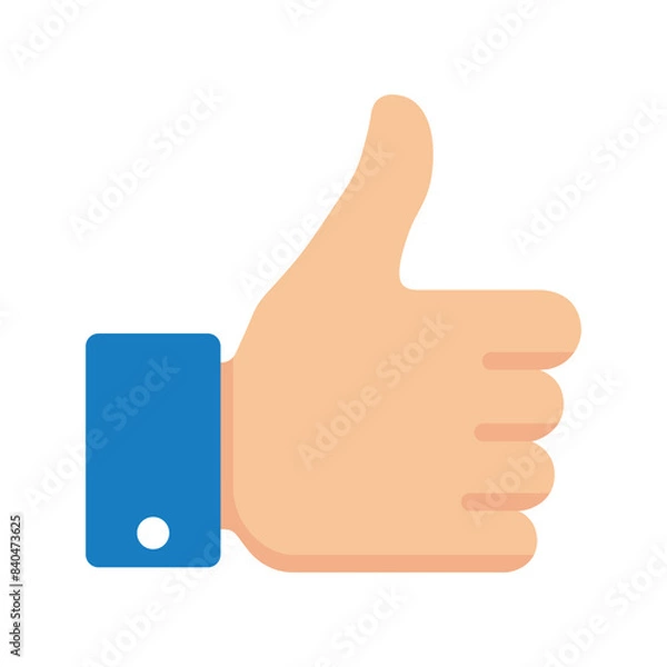 Fototapeta Thumb up gesture for like sign vector flat style