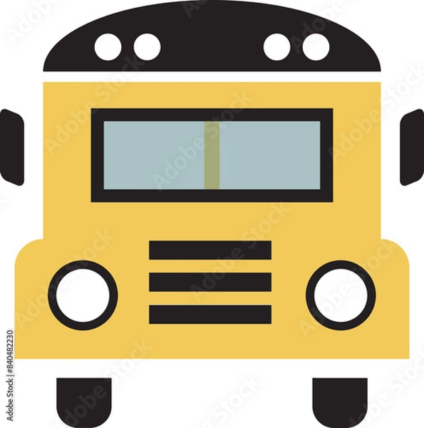 Fototapeta school bus flat icon