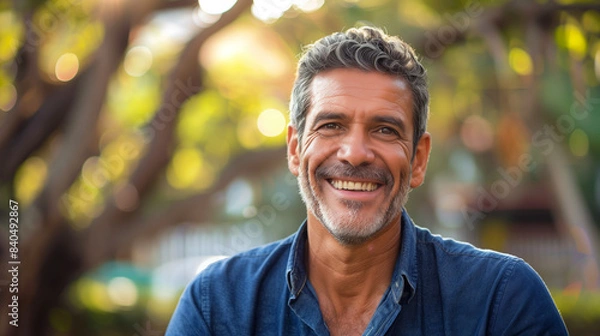 Fototapeta portrait of a brazilian old man smiling