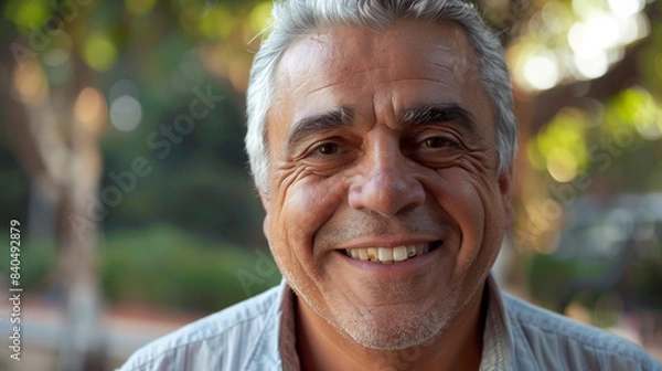Fototapeta portrait of a brazilian old man smiling