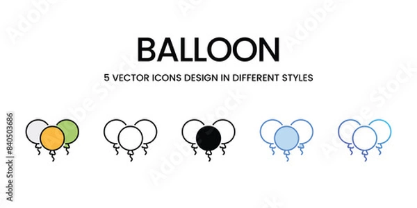 Obraz Balloon icons vector set stock illustration.