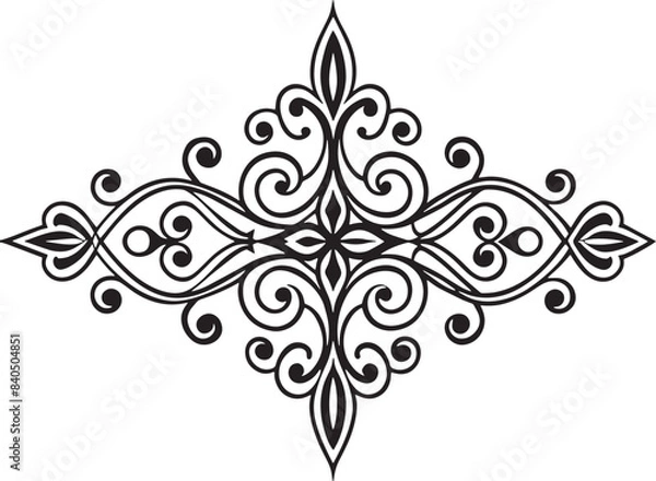 Fototapeta decorative abstract floral corner and divider design illustration