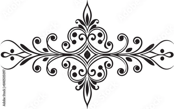 Fototapeta decorative abstract floral corner and divider design illustration