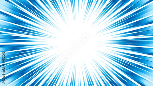 Fototapeta 青色のグラデーションの集中線の素材