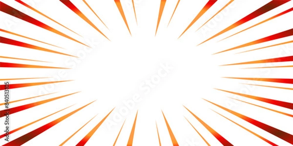 Fototapeta 赤いグラデーションの集中線の素材