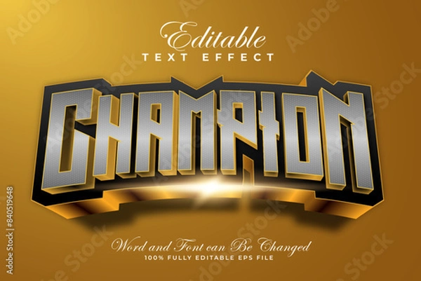 Fototapeta Champion 3D editable text effect