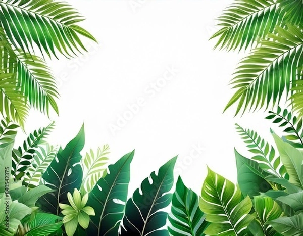 Fototapeta 熱帯性植物によるフレーム