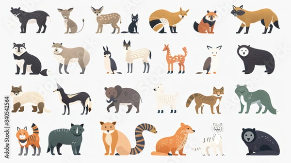 Fototapeta A set of animal graphics for web & design.