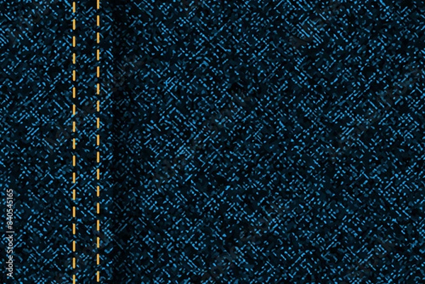 Obraz Blue jeans, denim, fabric seamless pattern vector effect, Blue leather texture background
