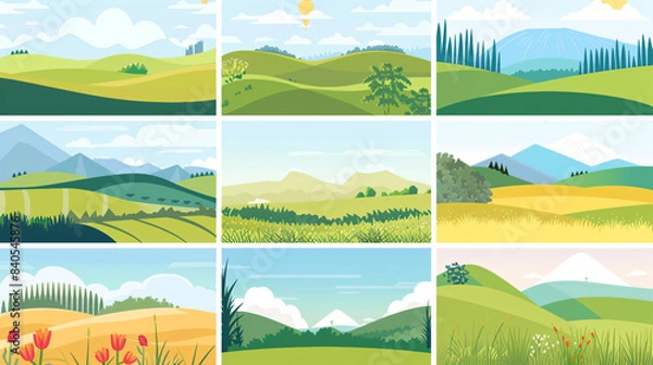 Obraz A set of country background for graphic and web design