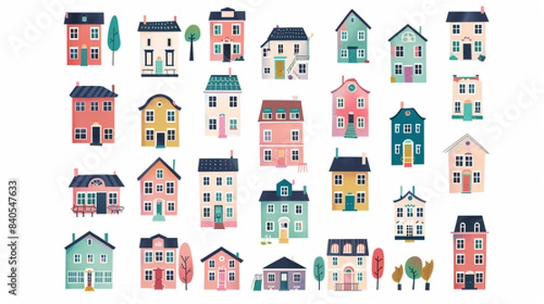 Obraz A set of house graphics for web & design.