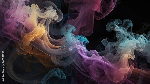 Obraz Abstract colorful smoky background