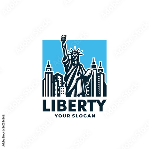 Fototapeta Statue liberty logo vector. EPS 10 editable vector