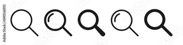 Fototapeta Search icon set. Magnifying glass symbol. Loupe logo. Vector