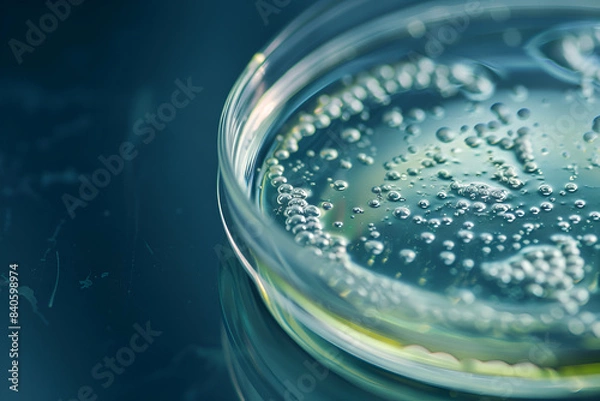 Obraz Close-up of Bubbles in a Petri Dish