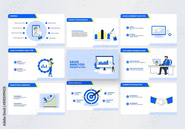 Fototapeta Sales Analysis Presentation Design Layout