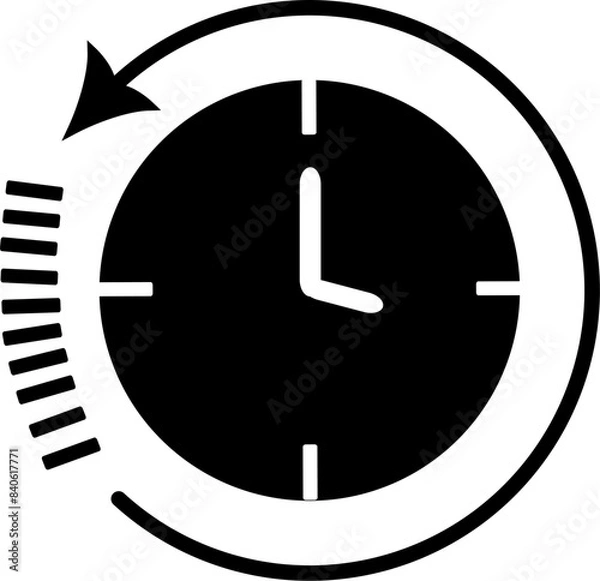 Obraz History, clock with arrows around icon