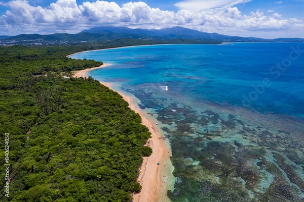 Obraz Aerial view of Playa Escondida in Fajardo, Puerto Rico