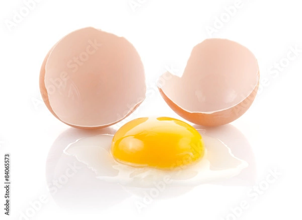 Fototapeta Broken Egg on white background