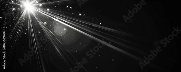 Fototapeta Light glare effect on black background