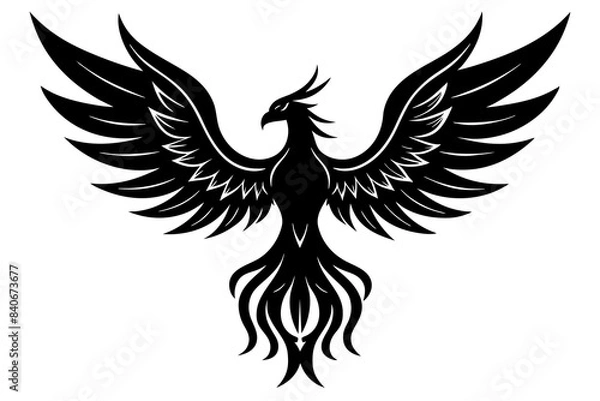Fototapeta phoenix bird silhouette vector illustration