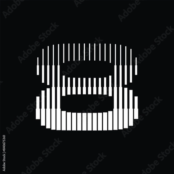 Fototapeta Number 8 with Abstract Line Pattern