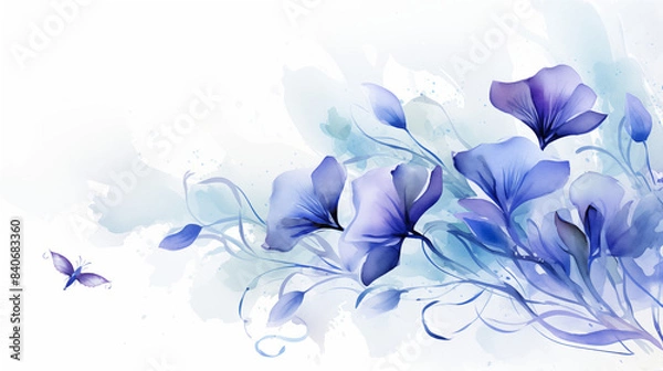 Obraz butterfly pea flower watercolor background