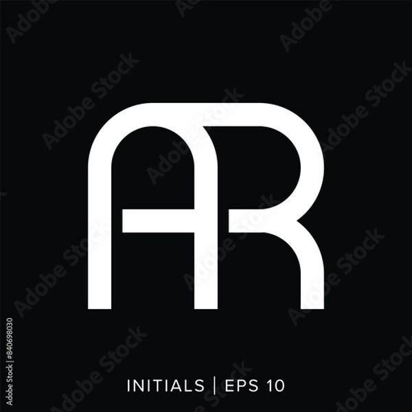 Fototapeta AR letter initials logo template, AR letter initials logo element, AR vector initials logo