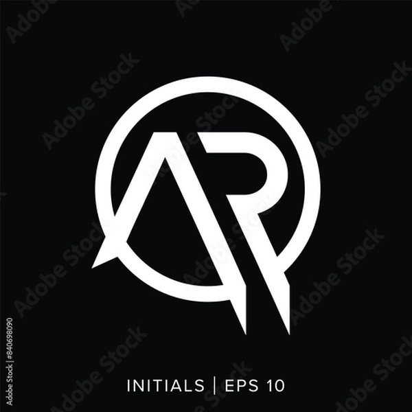 Fototapeta AR letter initials logo template, AR letter initials logo element, AR vector initials logo