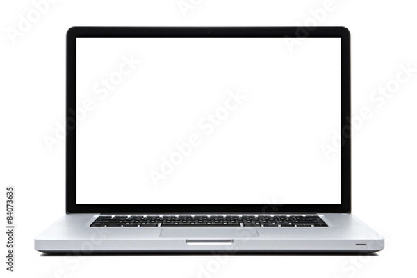Obraz Laptop white screen on isolated white
