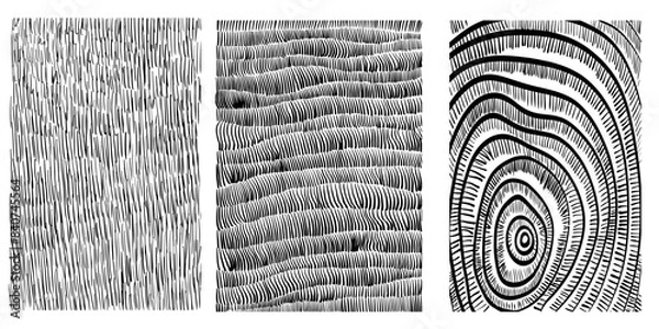 Fototapeta Set of crosshatch texture isolated, hand drawn