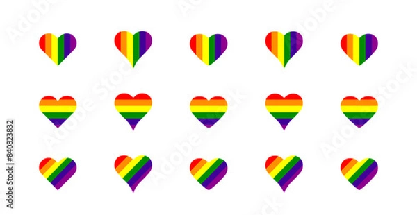 Fototapeta LGBTQ+ Rainbow Hearts Pattern Collection - Diverse and Vibrant Pride Designs