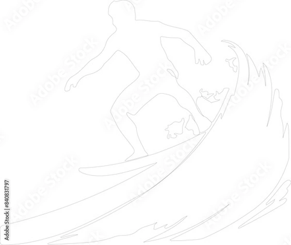 Fototapeta surfer outline