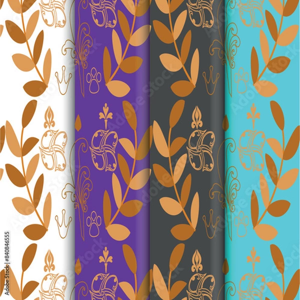 Fototapeta Simple straight line stripes of different design shapes.