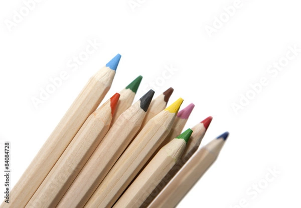 Fototapeta crayons de couleurs en bois recyclés