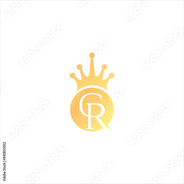 Fototapeta Alphabet CR or RC illustration monogram vector logo template, CR, R, C abstract letters logo monogram

