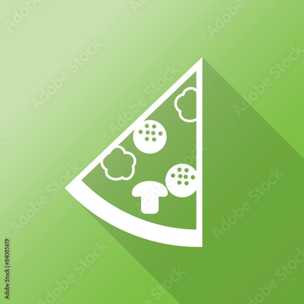 Fototapeta pizza icon with long shadow