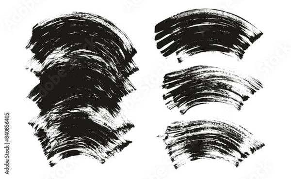 Obraz Hand Drawn Flat Fan Brush Thick Curved Background Mix High Detail Abstract Vector Background Mix Set 