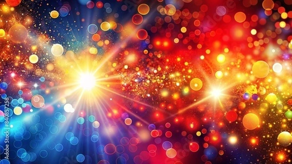 Fototapeta Abstract colorful lights with glitter and bokeh effect