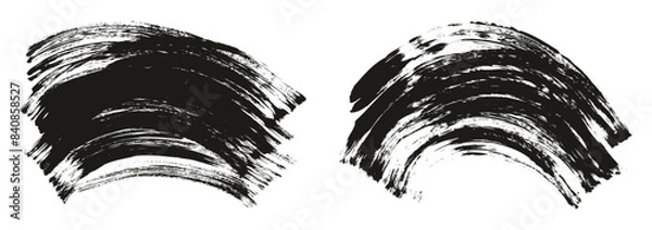 Obraz Hand Drawn Flat Fan Brush Thick Curved Background Mix High Detail Abstract Vector Background Mix Set 