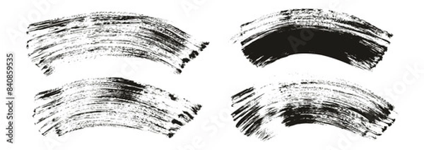 Obraz Hand Drawn Flat Fan Brush Thick Curved Background Mix High Detail Abstract Vector Background Mix Set 
